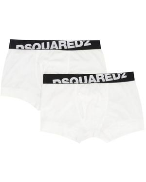 DSquared² Logo Waistband Boxers - White