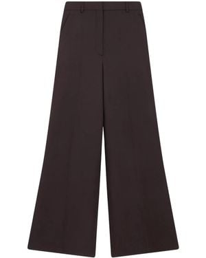 Stella McCartney Wool Pants With Mid-Rise Waist And Flared Hem - Blue