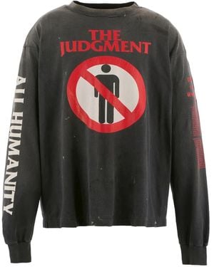 SAINT Mxxxxxx Graphic-print Long-sleeve T-shirt - グレー