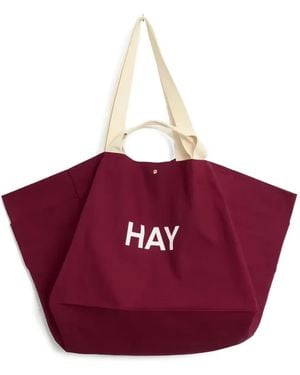 Hay Weekend Logo-Print Canvas Tote Bag - Purple