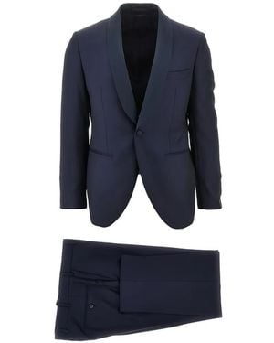 Luigi Bianchi Shawl-Lapel Single-Breasted Wool Suit - Blue