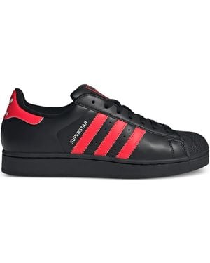 adidas Superstar ストライプ ローカット スニーカー - レッド