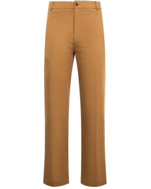 Moncler Button-Up Cotton Pants - Natural