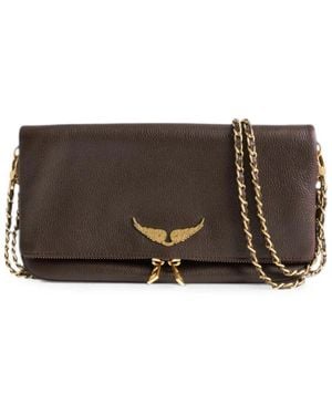 Zadig & Voltaire Rock Leather Clutch Bag - Brown