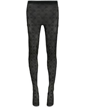 Marine Serre Regenerated Flock-glitter leggings - Black