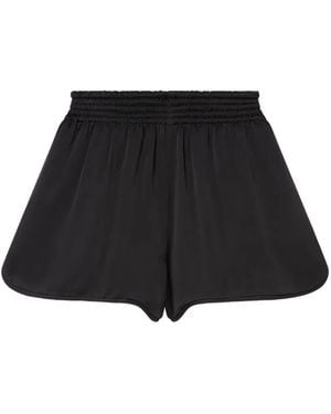 Stella McCartney Envers Satin Shirred Shorts - Black