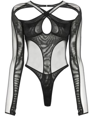 Mugler Body a capas - Negro