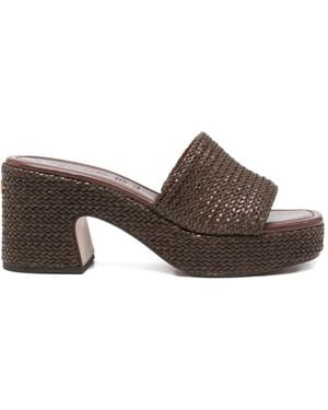 Tamaris Open-Toe Woven-Design Sandals - Brown