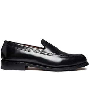 G.H. Bass & Co. Monogram Leather Loafers - Black