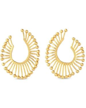 Ottoman Hands Milena Beaded-Edge Earrings - Metallic
