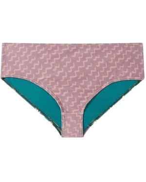 Donde Esteban Wave-Print Reversible Bikini Bottom - Natural