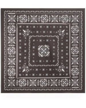 DSquared² Bandana-Print Foulard - Gray