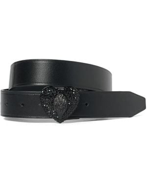 Kurt Geiger Eagle Heart Crystal-Embellished Belt - Black