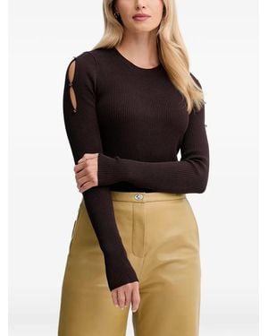 Sessun Cut-Out Knitted Top - Black