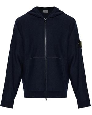 Stone Island Logo-Detail Cardigan - Blue