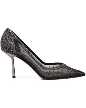 Le Silla Nicole Crystal-Embellished Mesh Pumps - Gray