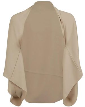 P.A.R.O.S.H. Panty Long-Sleeve Poncho - Natural