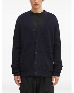 Norse Projects Gerippter Loki Cardigan Mit Taschen - Blau