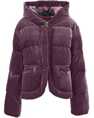 Versace Jeans Couture Doudoune En Velours - Violet