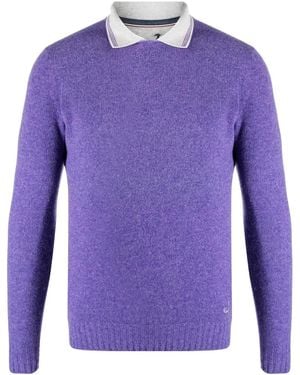 Jacob Cohen Sudadera con cuello de polo - Morado
