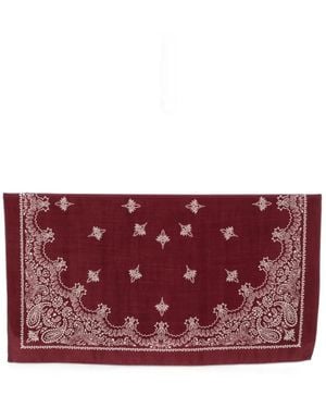 Destin Paisley-Print Wool Scarf - Purple
