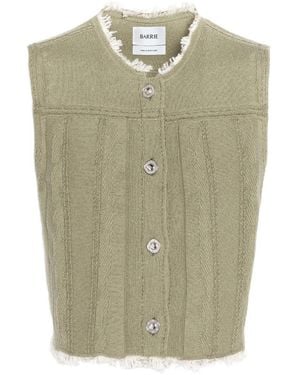 Barrie Frayed Denim Vest - Green