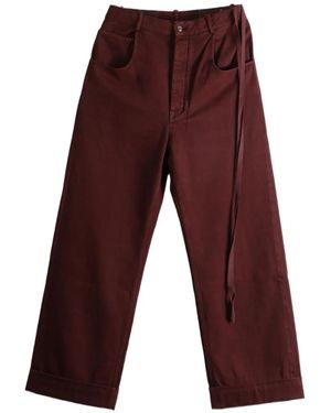 Ann Demeulemeester Kristel Strap-Detail Wide-Leg Pants - Purple