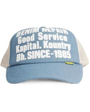 Kapital Denim Repair Service Trucker Cap - Blue