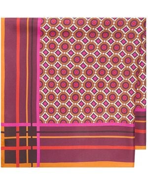 Maliparmi Geometric-Pattern Silk Scarf - Red