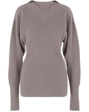 Rick Owens Ribbed Wool Jumper - Grey