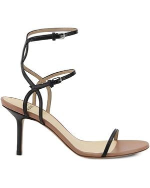 Francesco Russo 80Mm Leather Sandals - Metallic