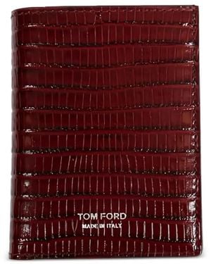 Tom Ford Lizard-Effect Clutch Bag - Red