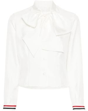 Thom Browne Rwb Striped Mini Shirt For - White