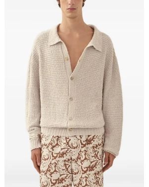 Commas Waffelstrick-Cardigan Mit Tiefen Schultern - Natur