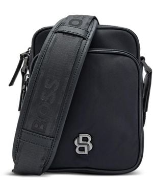 BOSS Reporter Bag With Double B Monogram Hardware - Black