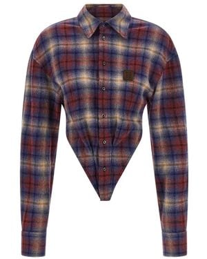 DSquared² Check-Pattern Asymmetrical Shirt - Blue
