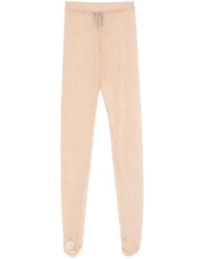 Wardrobe NYC Lace Stirrup Leggings - Natural