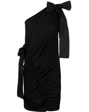 MSGM One-Shoulder Bow-Detailed Dress - Black