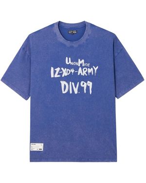 Izzue Slogan-Print T-Shirt - Blue