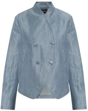 Emporio Armani Double-Breasted Blazer - Blue