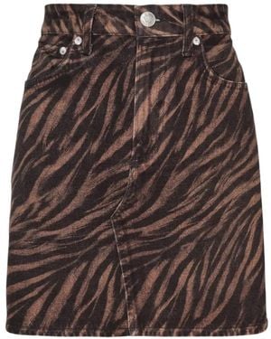 Rag & Bone Minigonna Miramar Con Stampa Zebrata - Marrone