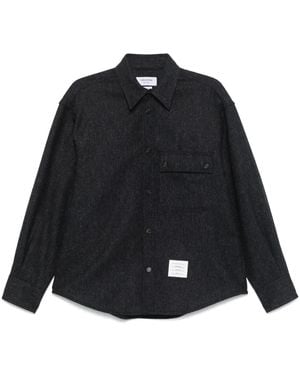 Thom Browne Midnight Tweed Oversized Shirt - Black
