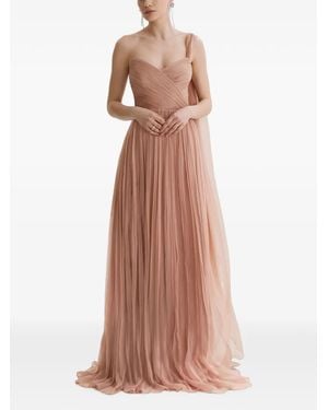 Framboise Giza Draped Silk Maxi Dress - Pink