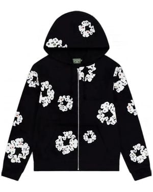 DENIM TEARS Cotton Wreath Rhinestone-Studded Hoodie - Black