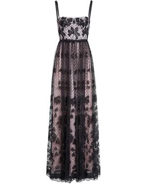 Giambattista Valli Corsage-Kleid mit Blumenstickerei - Weiß