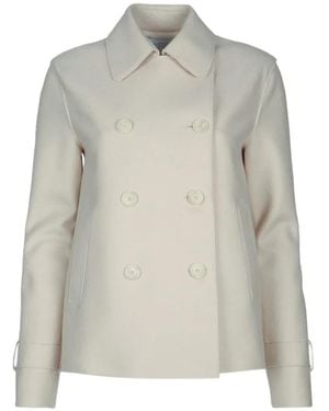 Harris Wharf London Cropped double-breasted coat - Blanco