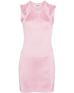 Jil Sander Wide-Ribbed Sleeveless Tunic - Pink