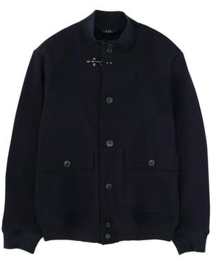 Fay Patch Pocket Wool Jacket - Blue