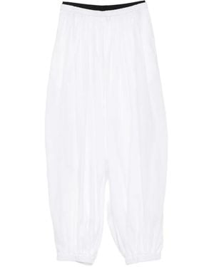 Maje Elasticated-Waistband Oversize Trousers - White