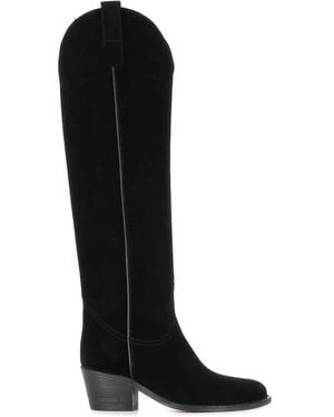 SALLE DE MODE Suede Boots - Black